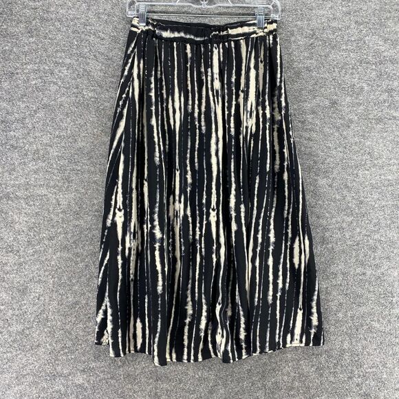5/$45 Painted Threads Skirt Women M Medium Black Striped Maxi Long Mid Rise - Picture 2 of 9